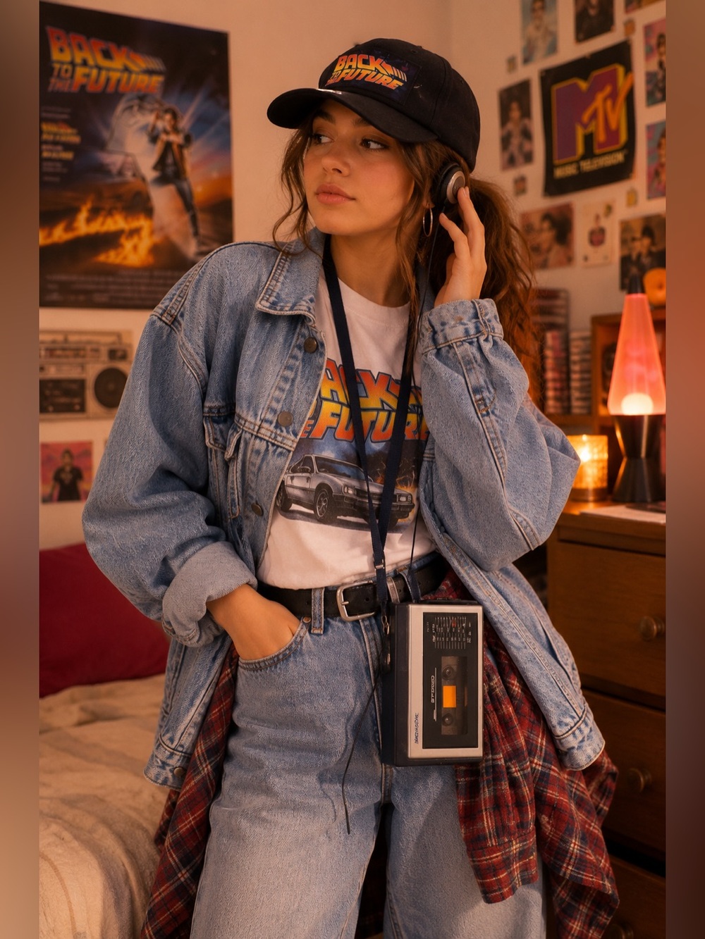Retro Magna-sonic Portable Stereo & Back to the Future cap 2 piece bundle